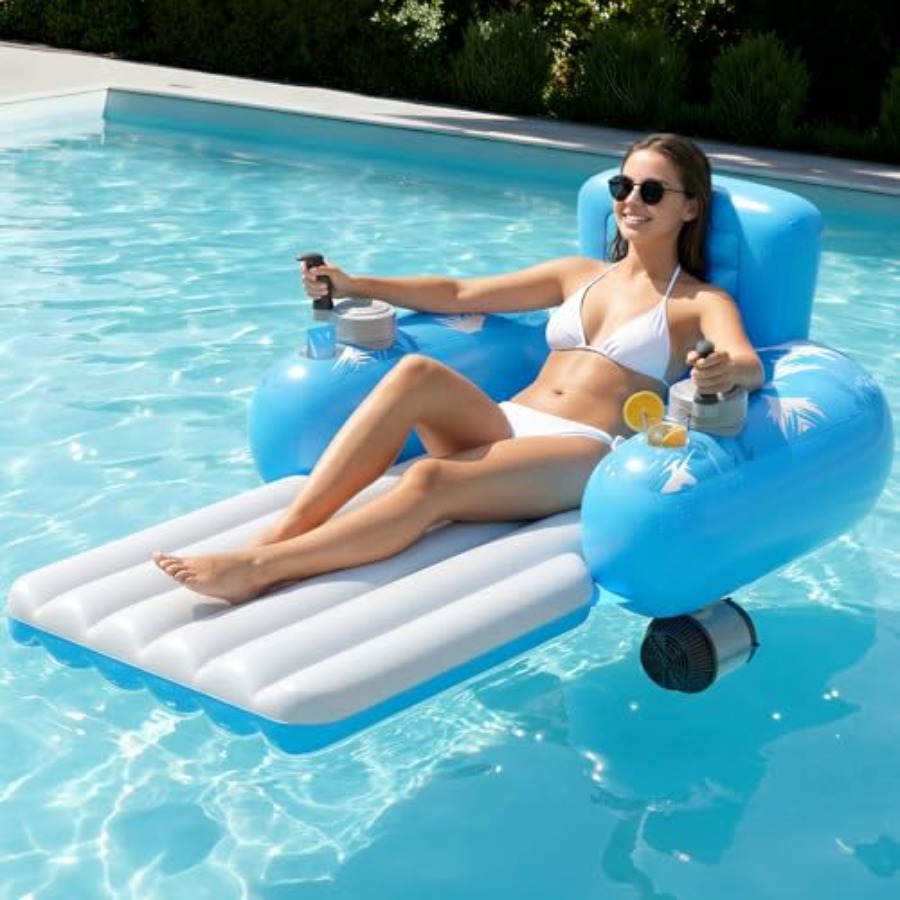 Pool Lounger Inflatable - Inflatable Motorized Pool Floats for Adults