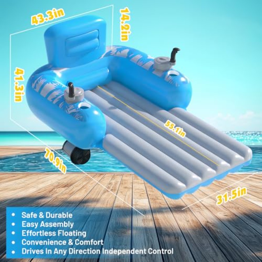 Inflatable Motorized Pool Floa - Pool Lounger Inflatable recension och pris