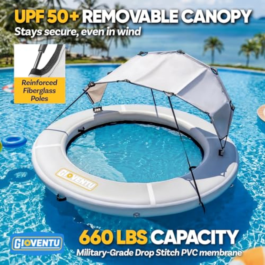 8FT inflatable water hammock f - Pool Float Ring Inflatable recension och pris