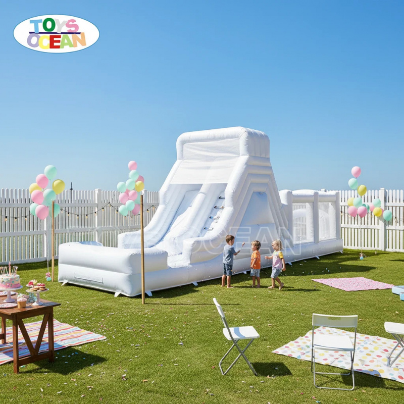 White Inflatable Water Slide w - Water Slide Inflatable recension och pris