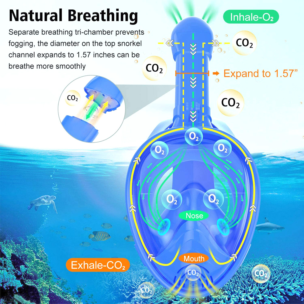 Kids Full Face Snorkel Mask Di - Snorkel Mask Full Face recension och pris