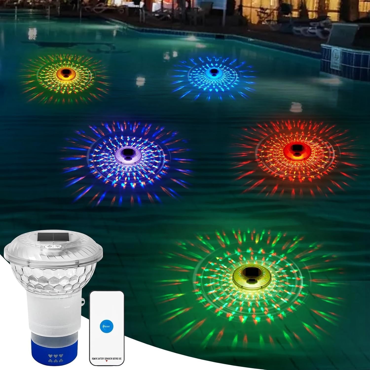 Remote Control Solar Rechargea - Pool Light Solar Rechargeable recension och pris